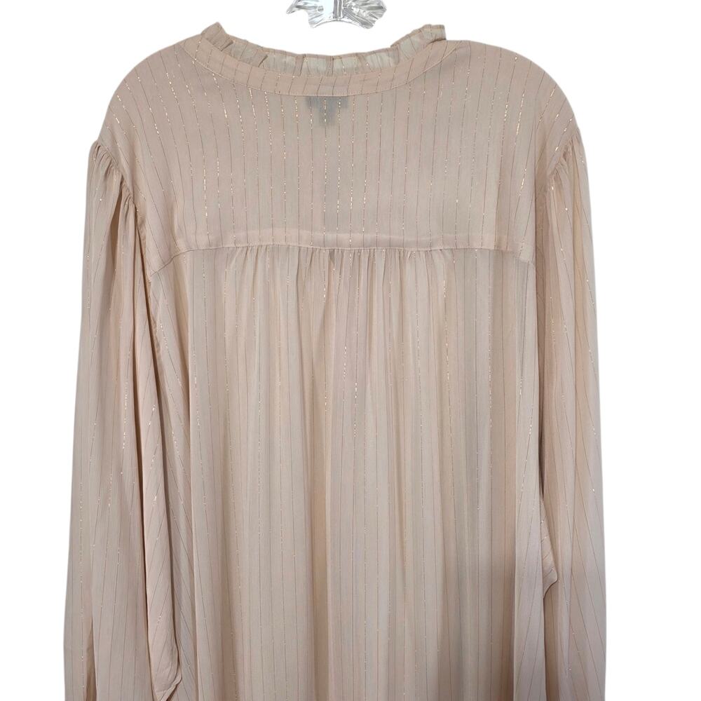 Torrid Womens Crinkle Chiffon Button Up Mock Neck Blouse Size 5X - Picture 7 of 12